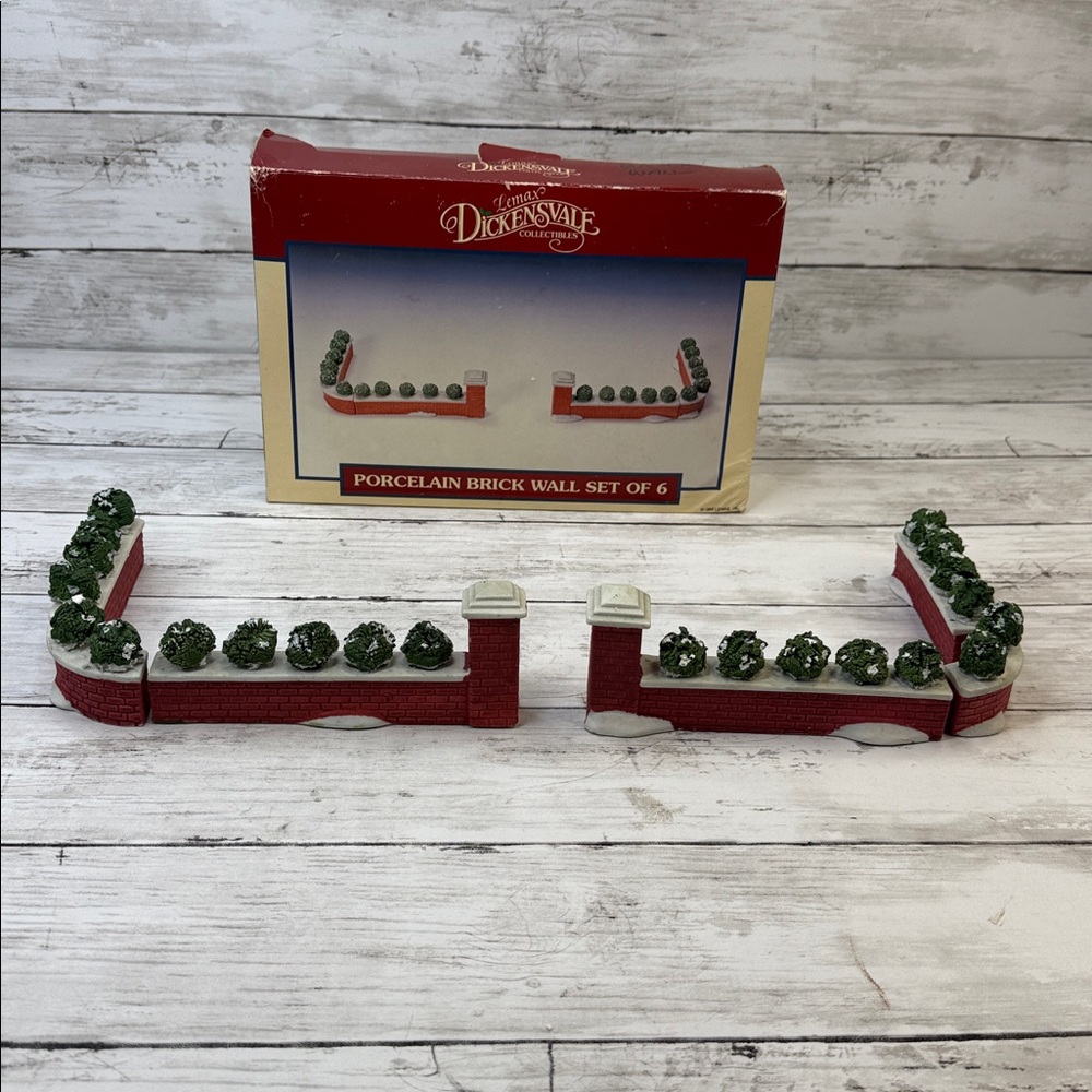 Lemax Dickensvale Porcelain Brick Wall 6 Piece Set Christmas Village